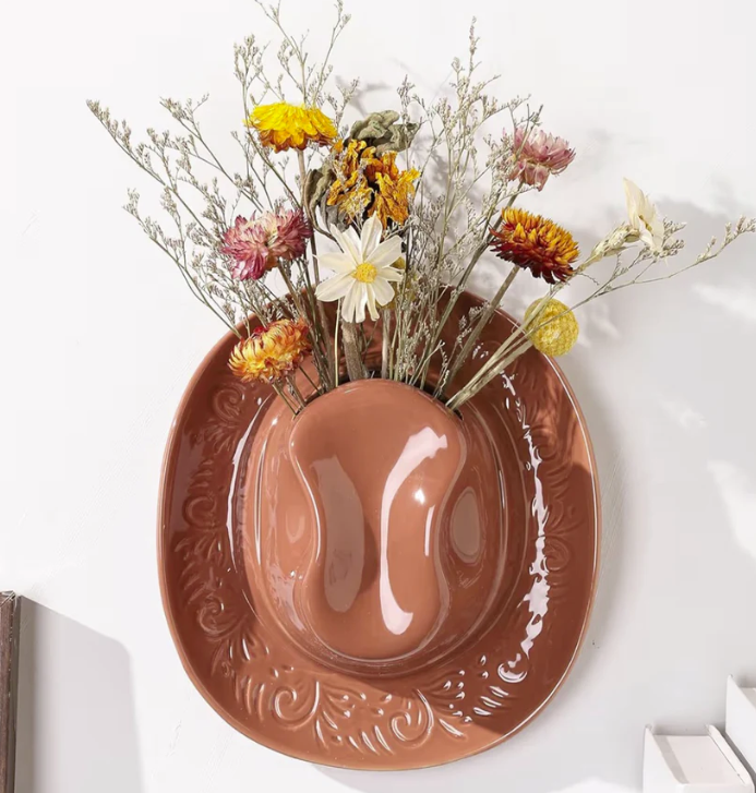 Cowboy Hat Vase