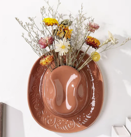 Cowboy Hat Vase
